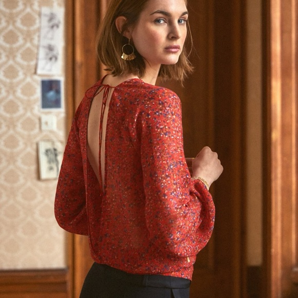 Sezane Floral Print Blouse NWT - Picture 3 of 5
